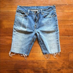 Levi's 510 Distressed Light Blue Jean Shorts